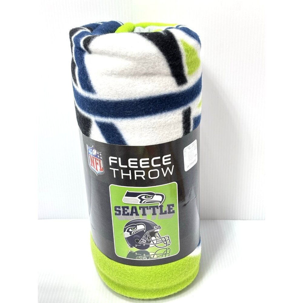 Seattle Seahawks Fleece Throw Blanket 50x60 NFL Team Logo Cozy Warm Official NEW